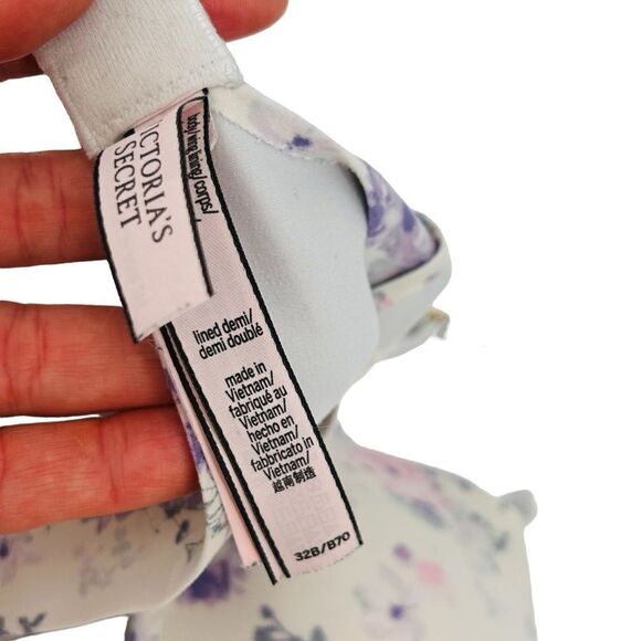 Victoria’s Secret lined Demi floral, print T-shirt bra, size 32B - Picture 6 of 7